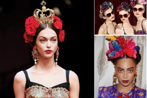 Dolce& Gabbana en varias de sus colecciones y campañas, y Beyoncé han emulado las flores de Frida