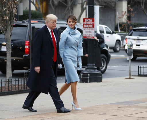 President-elect Donald Trump and his wife Melania arrives for a church service at St. John’s Episcopal Church across from the White House in Washington, Friday, Jan. 20, 2017, on Donald Trump's inauguration day. (AP Photo/Alex Brandon)