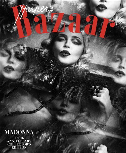En esta imagen proporcionada por Harper's Bazaar, la portada del número de febrero con la imagen de Madonna en la portada. Madonna es una de las 150 mujeres elegidas por los editores de las 32 ediciones de la revista en todo el mundo como las más estilosas del mundo. (Harper's Bazaar via AP)